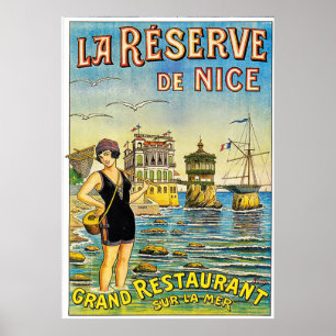 Poster Legal, França, mulher de maiô na praia