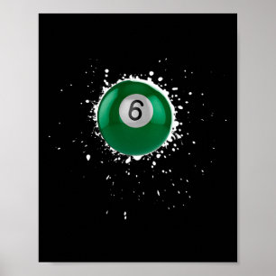 Poster Legal lei de 6 bolas e 6 bilhares de Piscinas