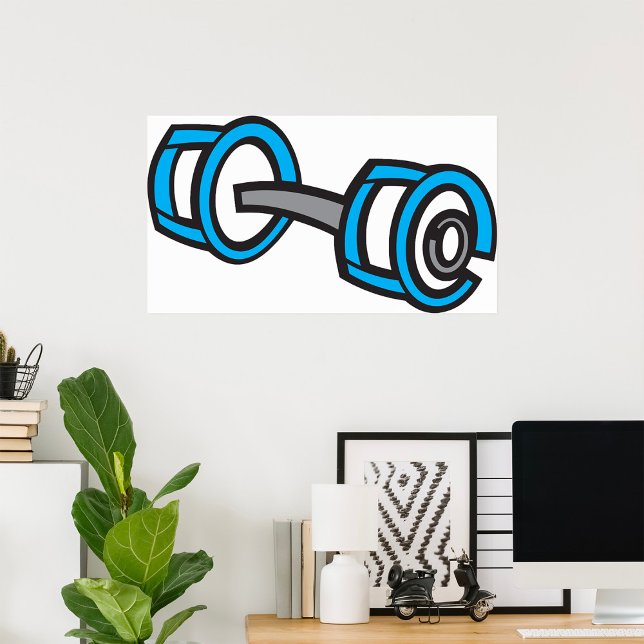 Poster Legal Malhação Azul e Cinza Gráfico de Gym (Criador carregado)