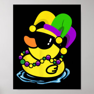 Poster Legal Mardi Gras Duck New Orleans Carnival Party W