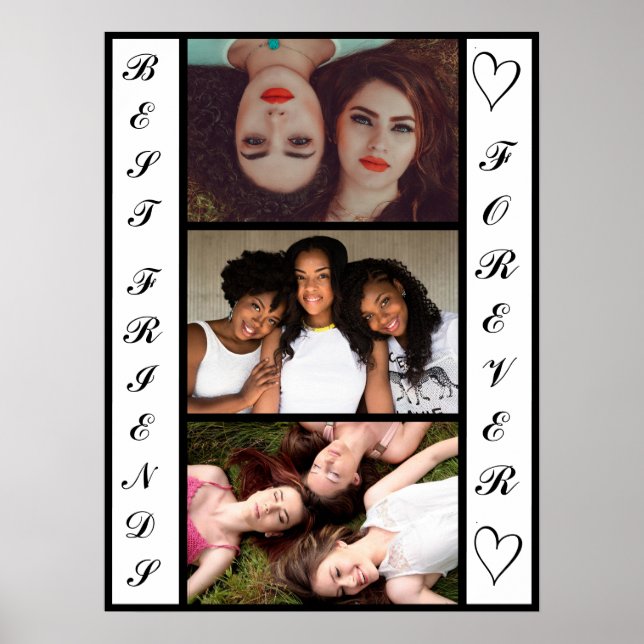 Poster Legal moderno melhor amigo para sempre 3 fotos (Frente)