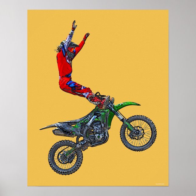 Poster Legal Motocross Extreme Freestyle Stunt Art 4 (Frente)