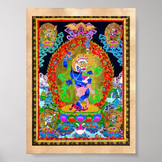 Pôster Legal oriental tibetano thangka Simhavaktra Dakini (Frente)