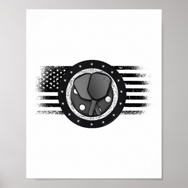 Poster Legal Pickleball Sport USA Grunge Flag - Picklebal (Frente)
