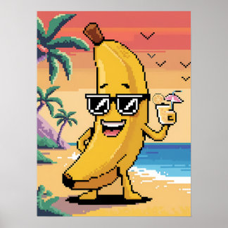 Poster Legal Pixel Banana em Férias