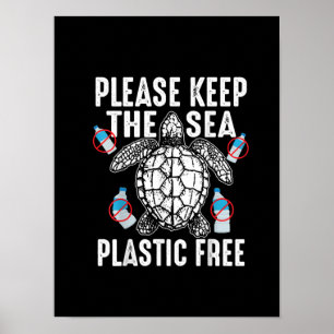 Poster Legal Por Favor, Mantenha O Mar Com Uma Tartaruga