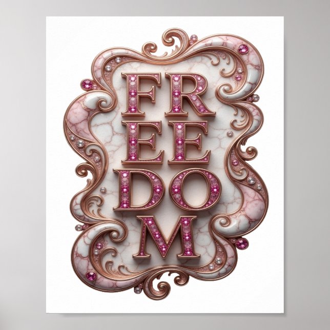 Poster Legal Rosa LIBERDADE (Frente)
