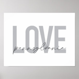 Poster Legal, simples, moderno design Love Pennsylvania