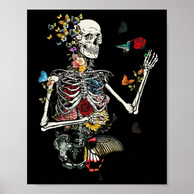 Poster Legal SkeletPlant Nature Flower Halloween (Frente)