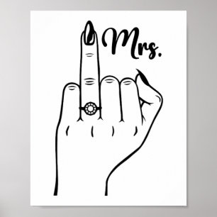 Poster Legal Sra. Recem casados Esposa Finger Ring Br