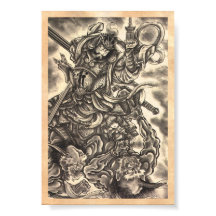 Legal tatuagem clássica de tinta digital de demôni