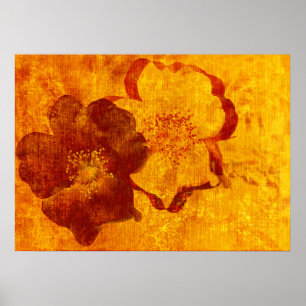 Poster Legal, único estilo asiático amarelo vermelho, des