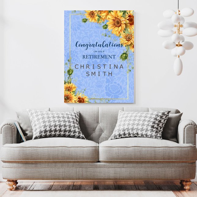 Poster Legal Verão Sunflower Watercolor (Cool Summer Sunflower Watercolor Retirement Party)