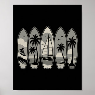 Poster Legal Vintage Retro Surfando Prancha de Surf Surfi