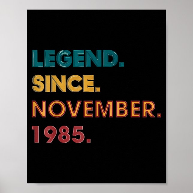 Poster Legend 1985 40th Birthday For Men Women 40 Year Ol (Frente)
