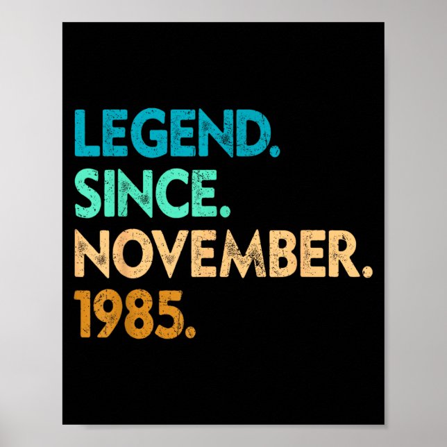 Poster Legend Since November 1985 Apparel  (Frente)