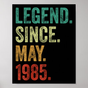 Poster Legenda De 40 Anos Desde Maio De 1985 aniversário 
