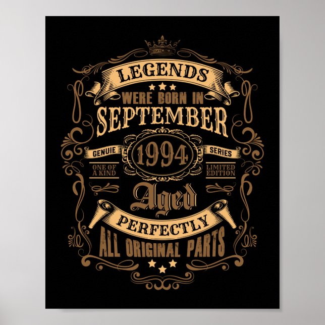 Poster Legenda de aniversário de 27 anos Julho de 1994 27 (Frente)
