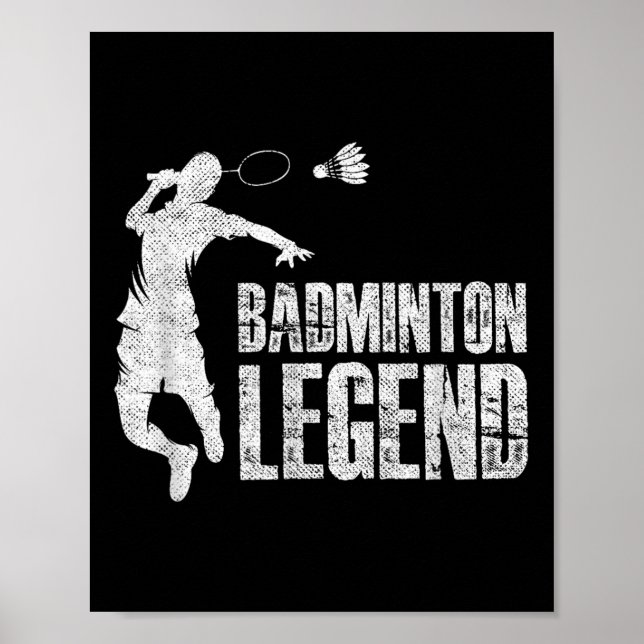 Poster Legenda de Badminton _ Shuttle Racket _ Toque de B (Frente)