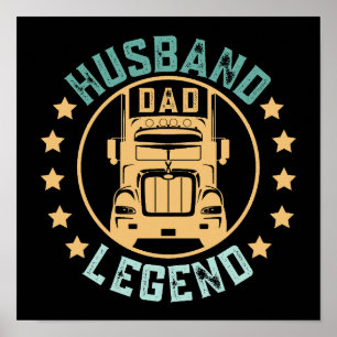 Poster Legenda de Caminhoneiro do Pai Husband do Estilo d