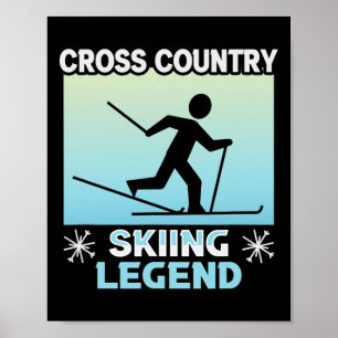 Poster Legenda de esqui de Biathlon Cross Country