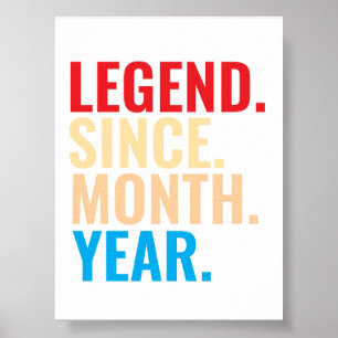 Poster Legenda desde o aniversário personalizado do ano d