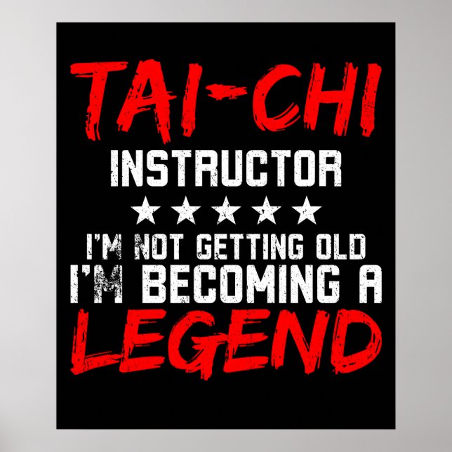 Poster Legenda do instrutor Tai Chi (Frente)