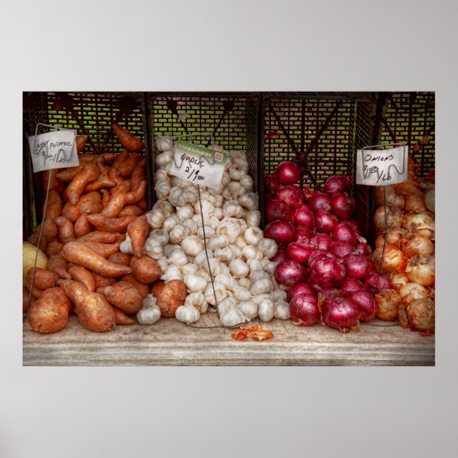Poster Legume - Batatas, Alho e Cebolas (Frente)