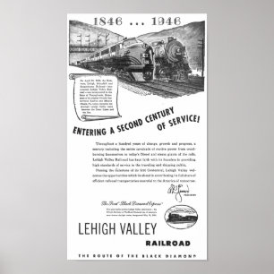 Pôster Lehigh Valley Railroad-A Second Century Service