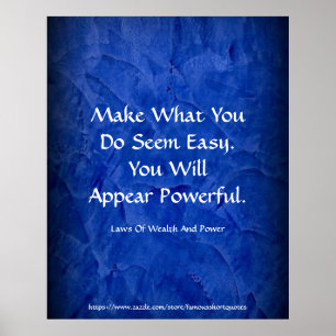 Poster Lei Da Riqueza Poder Aparecer Poderoso Azul