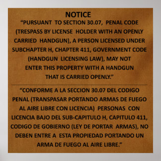 Pôster Lei de Armas do Texas - Adobe - Carregar aberto