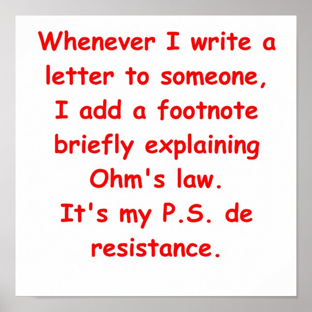 Poster lei de ohm (Frente)