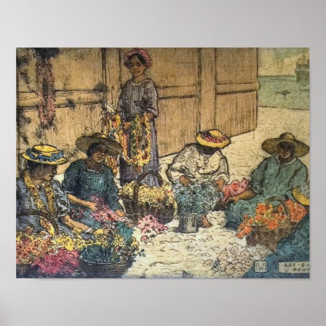 Poster "Lei Dia do Havaí" - Charles W. Bartlett (Frente)