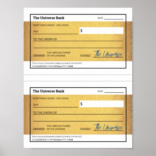 Poster Lei do Vazio de Atração - Verificação Dourada Impr (Frente)