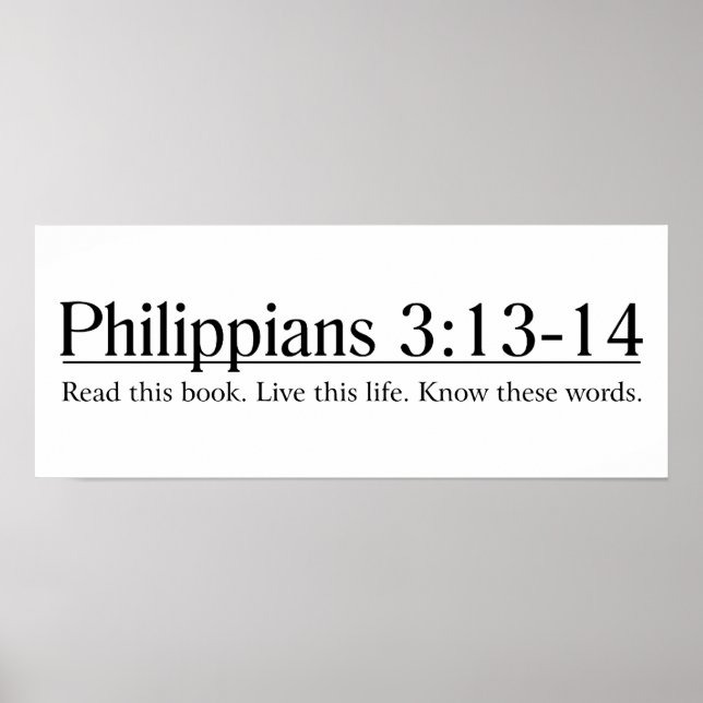 Pôster Leia a Bíblia Philippians 3:13-14 (Frente)
