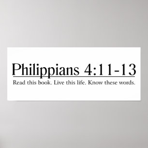 Pôster Leia a Bíblia Philippians 4:11-13