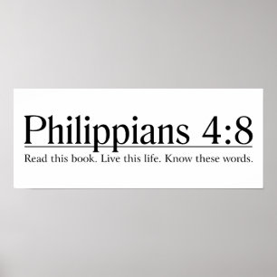 Pôster Leia o 4:8 dos Philippians da bíblia