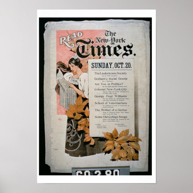 Poster 'Leia o New York Times' (litoral colorido) (Frente)