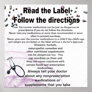 Pôster Leia o rótulo, siga as instruções