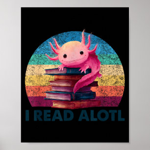 Poster Leia um amante do livro axolote 'lotl bibliotecári