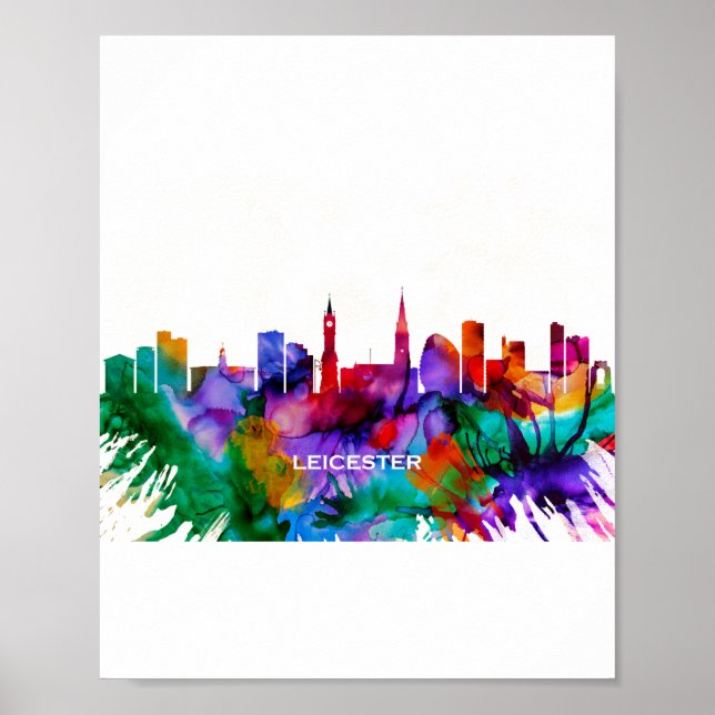 Poster Leicester Skyline (Frente)
