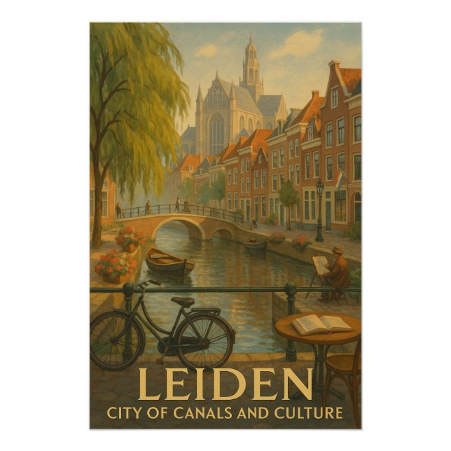Pôster LEIDEN – Cidade de Canais e Cultura” (Frente)