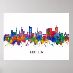 Poster Leipzig Alemanha Skyline