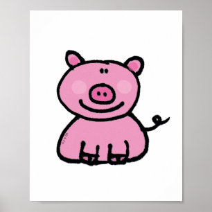 Pôster Leitão cor-de-rosa