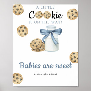 Poster Leite & biscoitos chá de bebê Bebês são doces 
