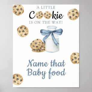 Poster Leite & biscoitos Chá de bebê Nome aquela comida d