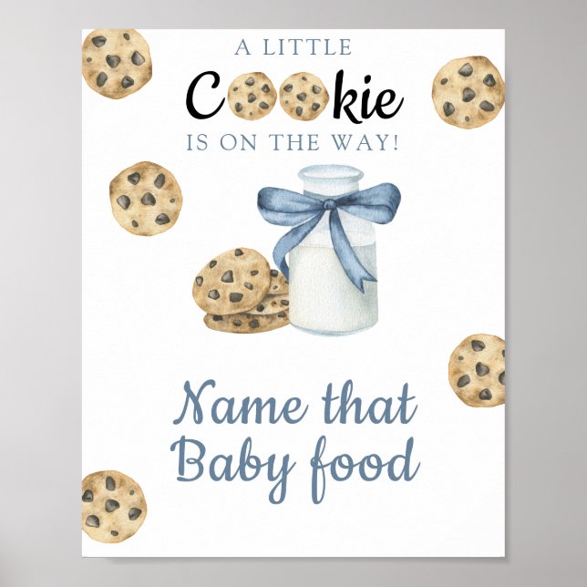 Poster Leite & biscoitos Chá de bebê Nome aquela comida d (Frente)