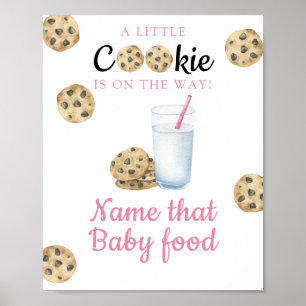 Poster Leite & biscoitos Chuvada de bebê Nome aquele alim