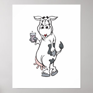 Poster Leite de bebendo por vaca bobo