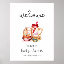 Leite e Cookie Gênero Chá de fraldas neutro Bem-vi